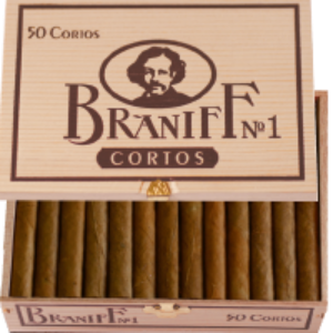 Bild von 50 Cigarillos Braniff Cortos Nr.1 mit Filter im Holzkistli.