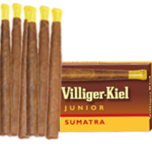 Bild von 10 Villiger Kiel Junior, helle Cigarre mit Mundstück.