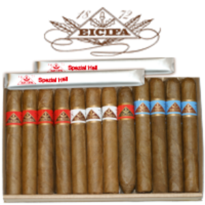 Bild von 26 helle Eicifa-Cigarren Sortiment "Frieda" im braunen Kartonkistli