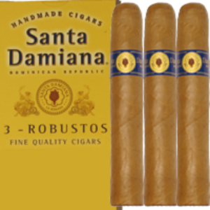 Bild von 3 Santa Damiana Classic Robustos. Handgerollte Importcigarre aus der Dominikanischen Republik. Im Karton