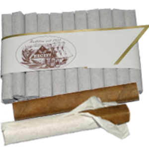 Bild von 50 helle, feine, gepresste Sunntigs-Stümpli im Seidenpapier.